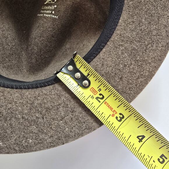 Bailey Hollywood Litefelt Packable Fedora MED Brown Water Repellent Classic EUC - Picture 10 of 11